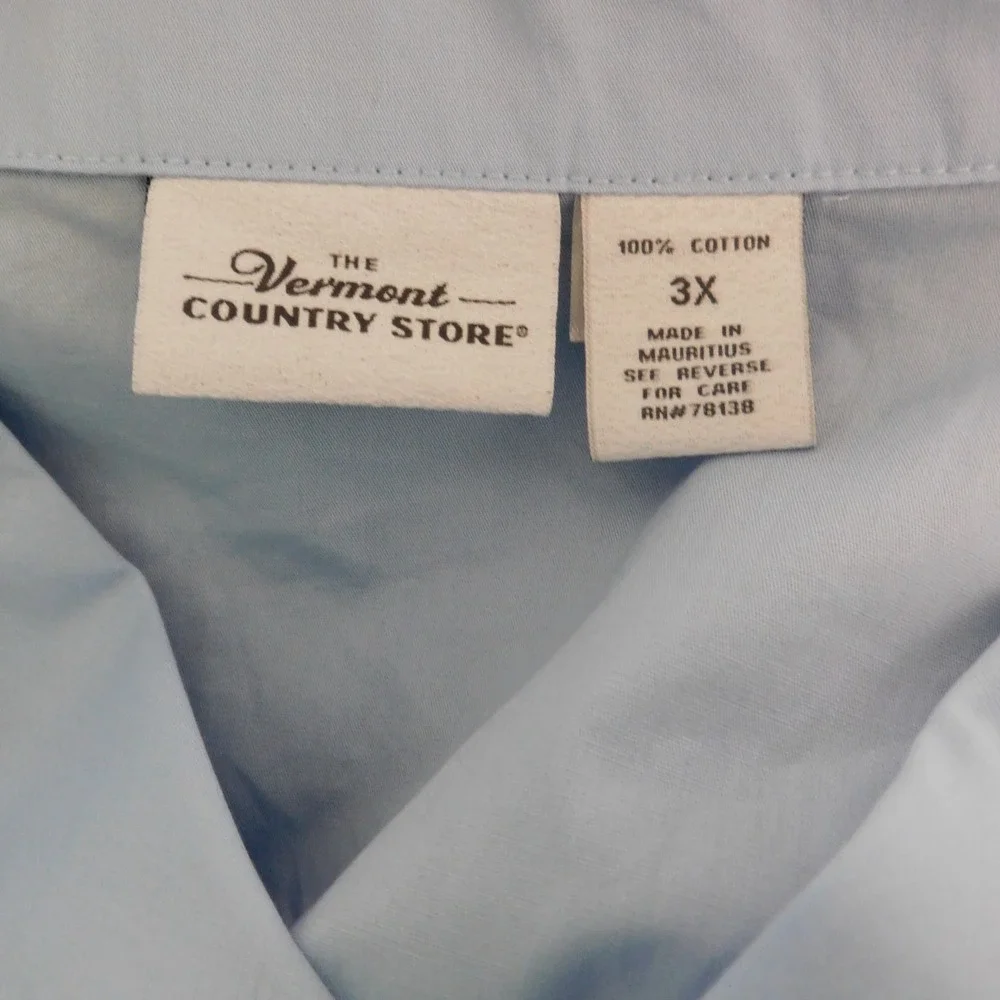 NEW Mens Cotton Pajamas Long Sleeve 2 Pc Button Front Blue Size 3X